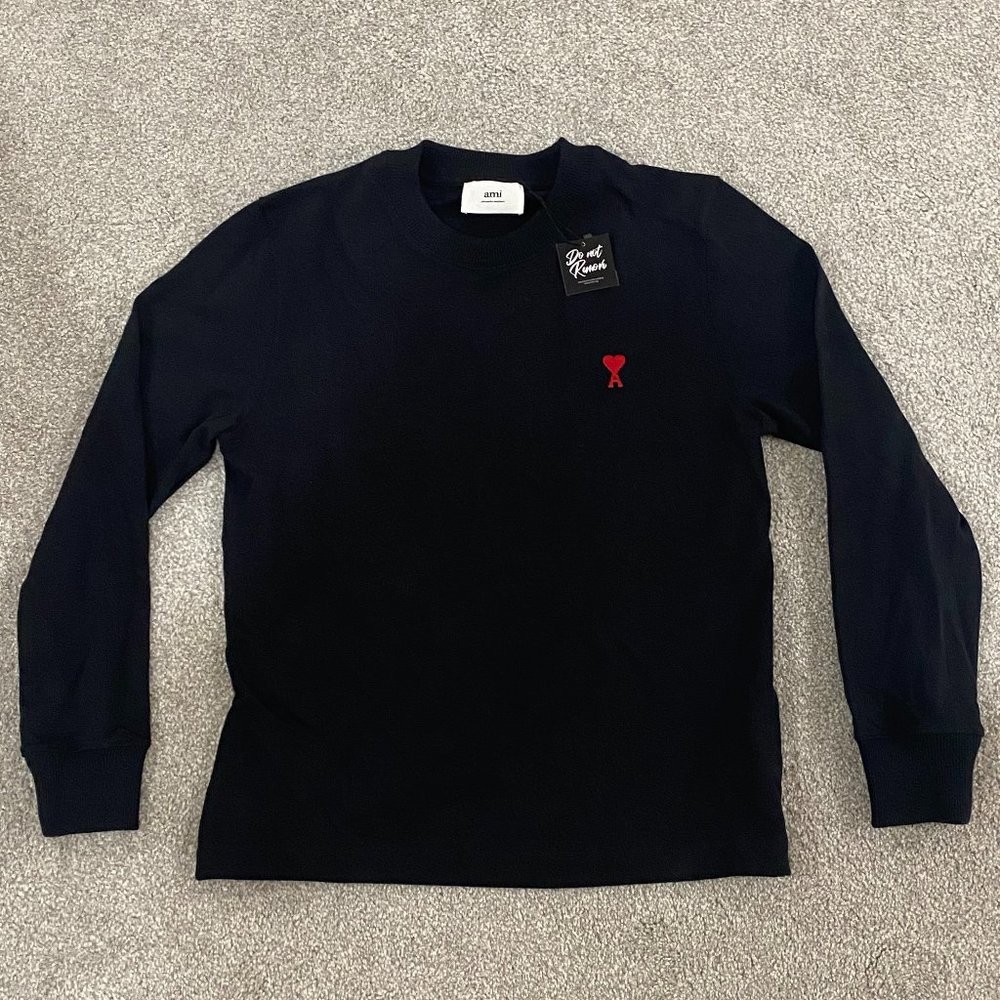 AMI Paris Logo Embroidered Crewneck Sweatshirt